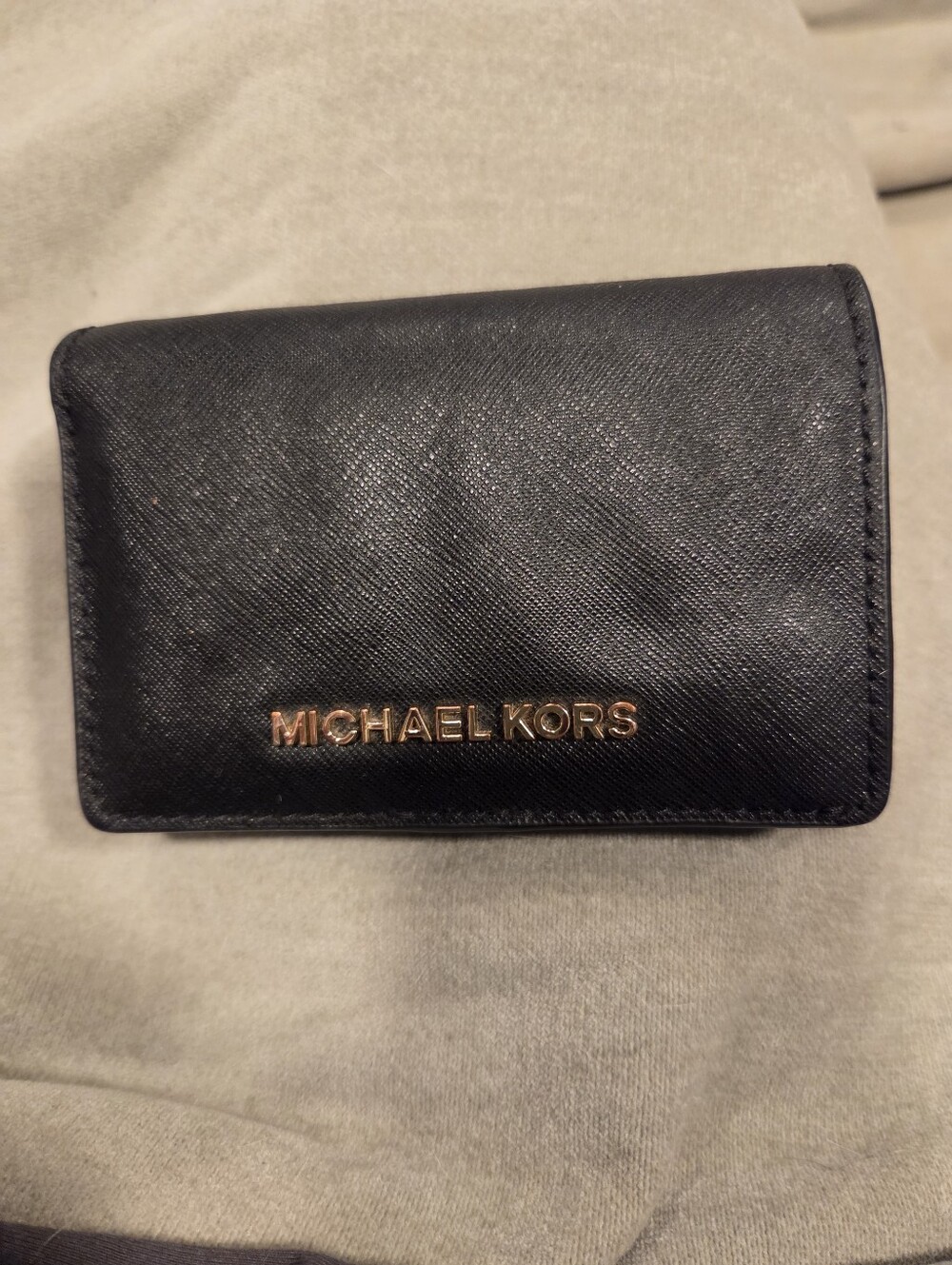 NWOT Michael Kors MD Slim Black Leather Wallet